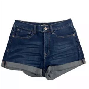 Women's Express Ultimate Shortie High Rise blue Jean Shorts Denim shorts sz 4